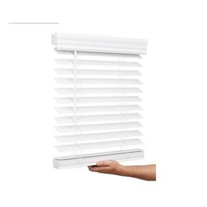 Lotus & Windoware Cordless 2in Faux Wood Blind 45x48 Bright White Indoor Use